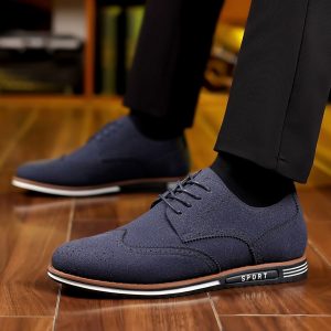 New Men's Casual Shoes Plus Size Matte Low-top Shoes Suede Leather