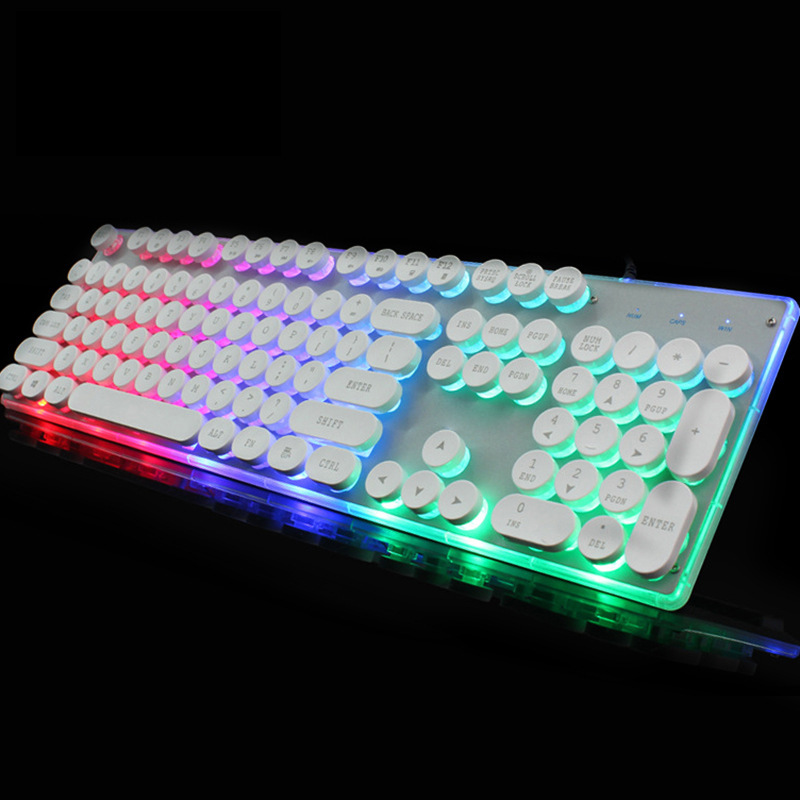 Colorful Crystal Luminous Wired Keyboard Mouse Set - Image 5