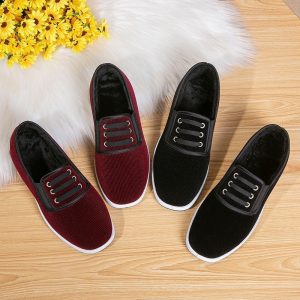 Mens Cloth Shoes With Thickened Wool Insoles And High Tops